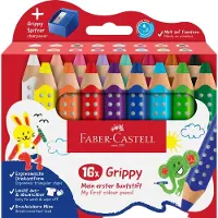 Faber-Castell Kleurpotlood Faber Castell Grippy XXL Jumbo etui 16 stuks en puntenslijper - FC-110645