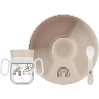Mepal Mio Babyservies set - 3-delig - Kraamcadeau - Kinderservies - Sunshine & Rainbow