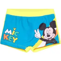 Mickey Mouse Zwemboxer - Maat 80 - Blauw met geel - strak model - Zwembroek