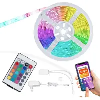 Briloner RGB LED strip WiFi, 500cm, met afstandsbediening dimbaar, wit / opaal, Woon-/ Eetkamer, Kunststof