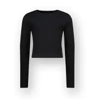 Vingino T-shirt Basic crop rib top Meisje Zwart 176