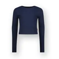 Vingino T-shirt Basic crop rib top Meisje Blauw 176