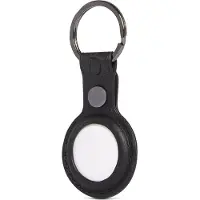 Decoded Leather Airtag Keychain - Black