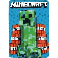 Minecraft Fleece deken 100 x 140 cm - Plaid - Blauw - Kinderen