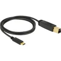 DeLOCK USB-C naar USB-B kabel - USB3.1 Gen 2 - tot 3A / zwart - 1 meter