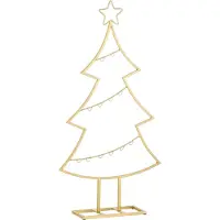 Mica Decorations Decoratie Kerstboom - L40 x B12 x H79 cm - IJzer - Goud