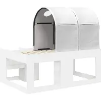 vidaXL Bed met tunnel en planken, 3 stuks, wit, houtvezel