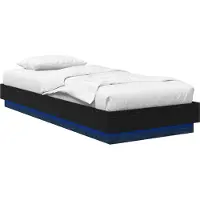 vidaXL Bed Frame met LED Zwart eiken 80 x 200 cm Bewerkt hout
