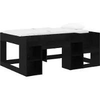 vidaXL Kinderbedframe met opbergruimte Zwart eiken 80 x 160 cm