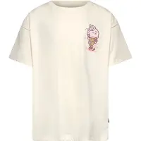 Levi's T-shirt ecru Meisjes Katoen Ronde hals Printopdruk - maat 140