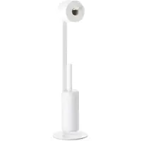 Zone Denmark Rim toiletpapierhouder met borstel wit