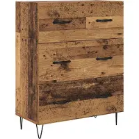 vidaXL Highboard Oud Hout 69,5 x 34 x 180 cm Bewerkt hout