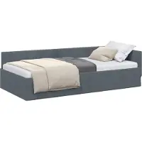 vidaXL Hoek Bed Frame Donkergrijs 100 cm x 200 cm Fluweel