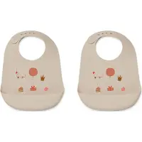 Liewood Lätzchen - Silikon - 2er-Pack - Tilda - Geburtstag Multi - - One Size - Lätzchen