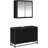 vidaXL Badkamermeubel Set 2 st Zwart Eiken 90 x 33 x 60 cm