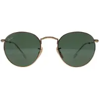 Ray-Ban 3447 001, Round, goudkleurig, groengrijze glazen, maat 47