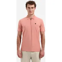 No-excess Polo short sleeve zip garment dyed coral