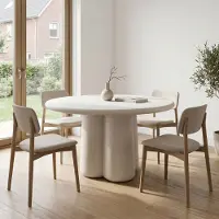 Giga Meubel Eettafel Boaz Rond Beige 120cm