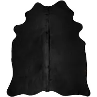 vidaXL Vloerkleed 150x170 cm echte runderhuid zwart