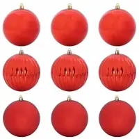 vidaXL Kerstbal Set XL 9 st Rood Ø 15 cm Kunststof