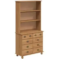 vidaXL Hutch ASKIM Honingwas 91 x 40 x 184 cm Massief grenenhout