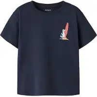Name it MINI T-shirt donkerblauw Jongens Katoen Ronde hals Printopdruk - maat 104