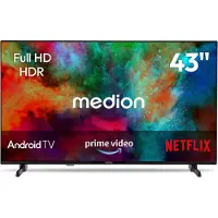 Medion 108 cm 43" Full HD TV Android TV Smart TV HDR Prime Video PVR Bluetooth, MD843100