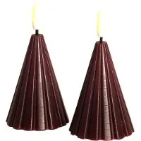 Sirius Home home - Laura Tree - Kerstboom - Ø5,7x8cm - Bordeaux rood - LED licht - 2 stuks