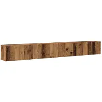 vidaXL 3-delig Tv-meubelset wandmontage bewerkt hout oud houtkleurig