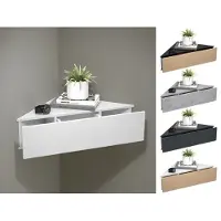 Ebuy24 UsalS nachtkastje wandmontage hoek 1 lade wit.