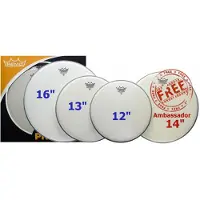 Remo Emperor Coated Tom Pack - 12 13 16" Heads + Free 14 Ambassador