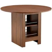 STILVORA Eettafel - Rond Met Open Opbergvakken - Voor Keuken En Eetkamer - MDF In Walnootkleur - 100x76 Cm