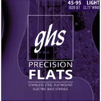 GHS FLAT WOUND STAINLESS STEEL SET LIGHT SHORT SCALE 45-60-75-95