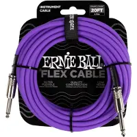 Ernie Ball Flex - Instrumentkabel - Jack Recht/Haaks - 6 Meter - Paars - 95% Afscherming - PVC Mantel
