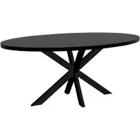 Lizzely Garden & Living Eettafel ovaal melamine 180cm Tommy zwart ovale tafel