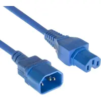 ACT AK5305 Netsnoer Stroomkabel C14 - C15 | Blauw | 1,2 meter