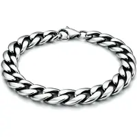 LGT JWLS Stalen heren armband Gourmette schakel Vintage 9mm-18cm