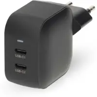 Nedis oplader WGCHA45WBK zwart - 45 W - 2x USB-C - GaN