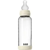 BIBS Fles - Medium Flow - 240 ml - Silicone/Glas - Ivory