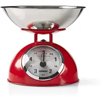 Melissa Retro keukenweegschaal | Analoog | Metalen behuizing | Afneembare kom | Max. 5kg | Stapjes van 25 gram | Rood