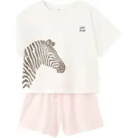 Mango shortama wit/roze Meisjes Katoen Ronde hals Printopdruk - maat 140