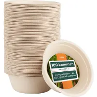 Haago – 96 Suikerriet Bagasse Kommetjes, 500ml – Soepkommen – Milieuvriendelijk, Biologisch Afbreekbaar & Composteerbaar