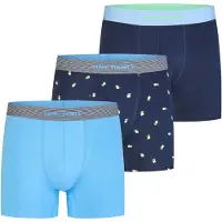 Happy Shorts Boxershorts ' Jersey ' lichtblauw / donkerblauw