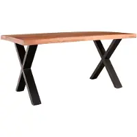 Lizzely Garden & Living Eettafel rechthoek mangohout Xavier 160cm duurzaam tafel met X-poot mango eetkamertafel rechthoekig hout