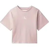Calvin Klein T-shirt Roze Meisjes Katoen Ronde hals Effen - maat 176
