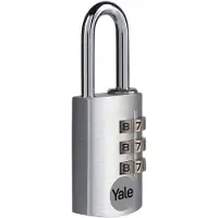 Yale - Aluminium Hangslot met Cijferslot - 20 mm - Zilver