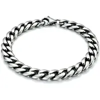 LGT JWLS Stalen heren armband Gourmet schakel Vintage 7mm-23cm
