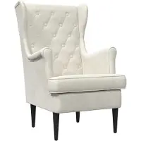 vidaXL Fauteuil Crèmekleurig Fluweel
