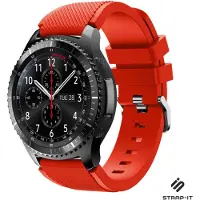 Strap-it Siliconen smartwatch bandje - geschikt voor Samsung Galaxy Watch 1 46mm / Galaxy Watch 3 45mm / Gear S3 Classic & Frontier - rood