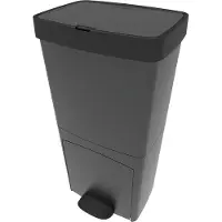 Kitchen Move Vuilnisbak voor de keuken, PICEA, 70 liter, Rechthoekig, Gemaakt van gerecycled plastic, Grijs, Met pedaal, Kunststof